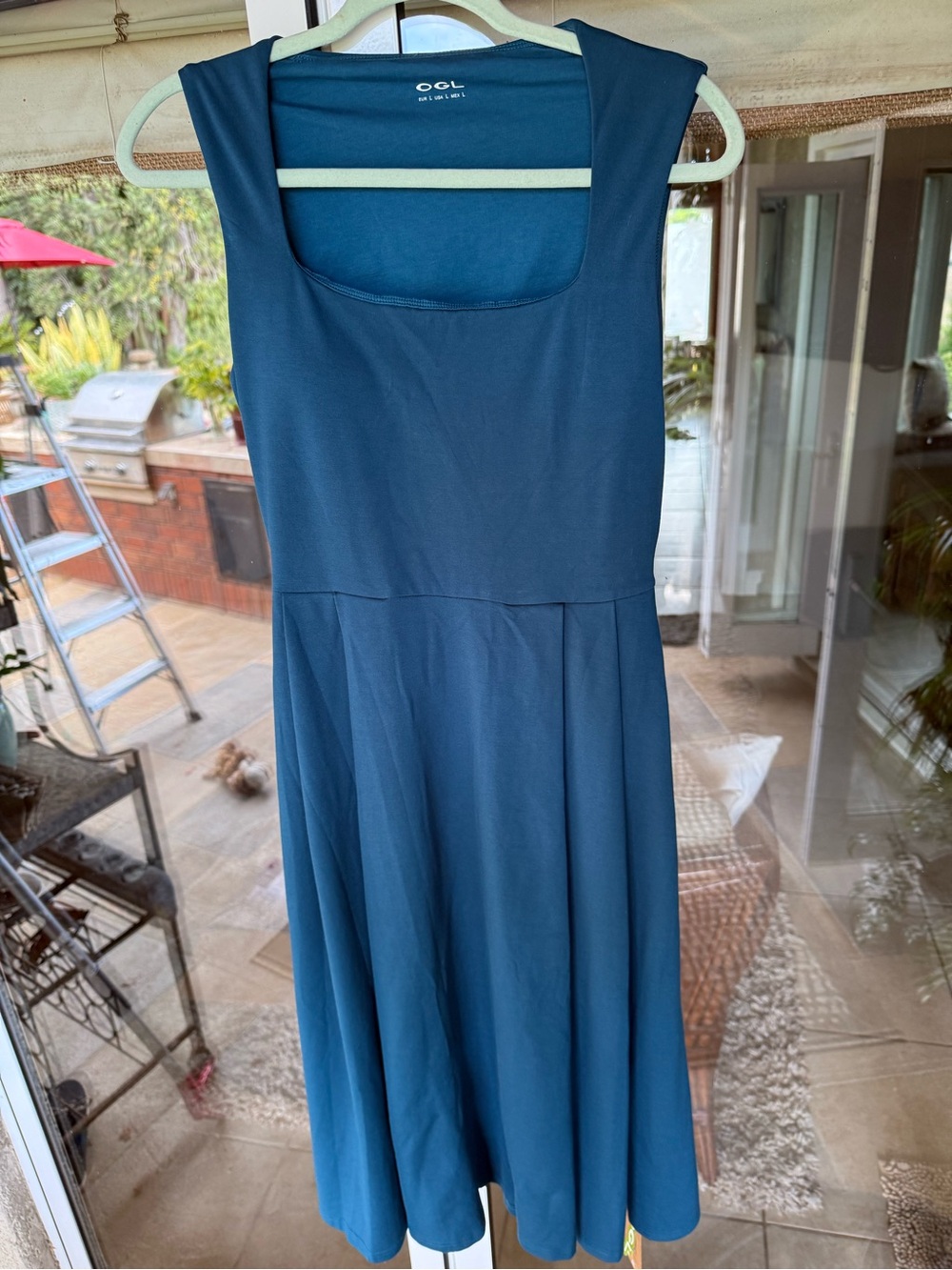 OGL Teal Square-Neck Midi Dress - Picture 4 of 6